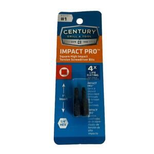 Century Drill #1 Impact Pro Square High Impact Torsion Screwdriver Bits 66151